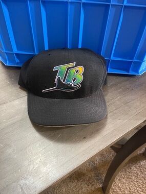 Black Hat with Colorful "TB" Logo and Ray Graphic
